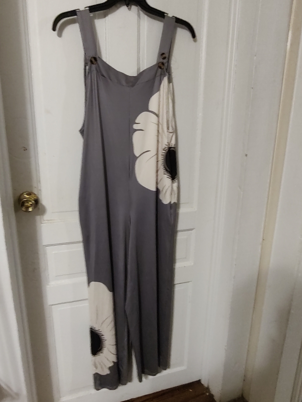 Women’s Gray Floral Wide-Leg Jumpsuit